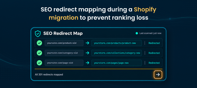 SEO redirect mapping during a Shopify migration to prevent ranking loss
